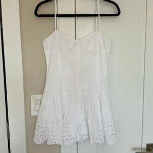 White Drop Waist Corset Mini Dress